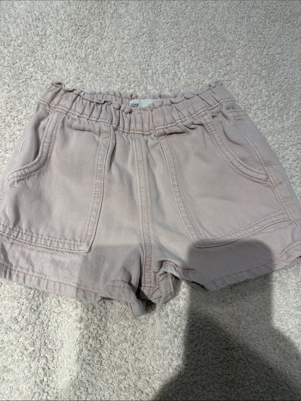 Kids Elastic Waist Casual Shorts - Light Mauve
